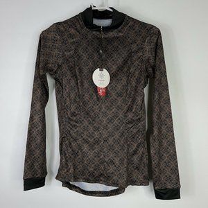 Espoir Equestrian Womens Mosiac Dark Everyday Quarter Zip Riding Shirt S New